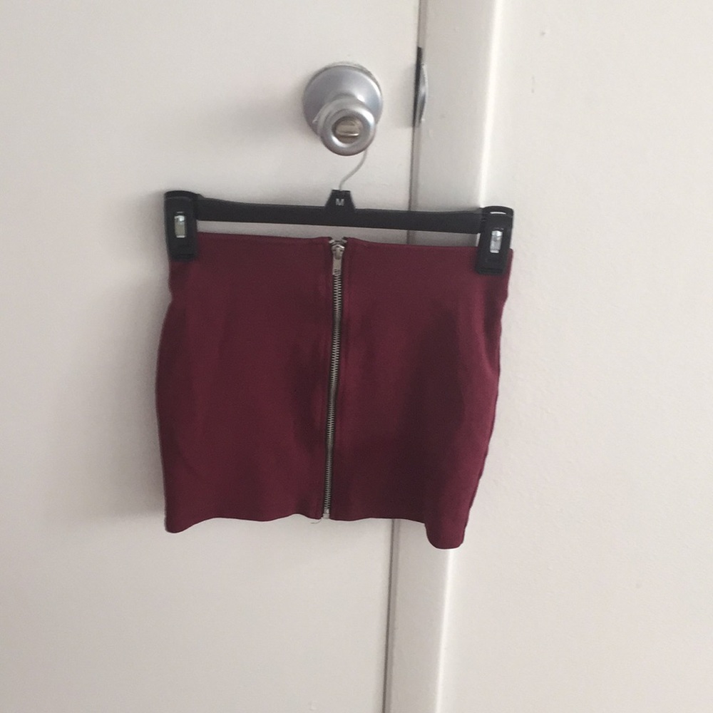 zip up mini skirt